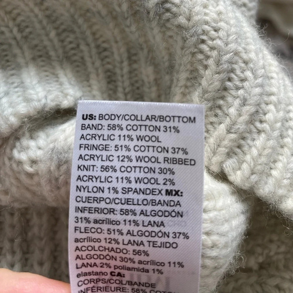 WHITE House Black Market Oversized Polo Sweater with Fringe Size XS - Picture 15 of 16